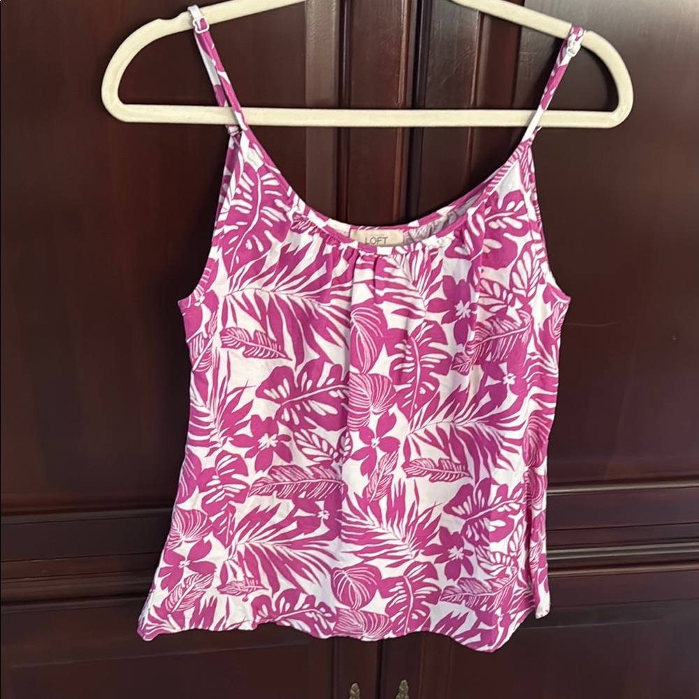LOFT Pink Sleeveless Fitted Camisole